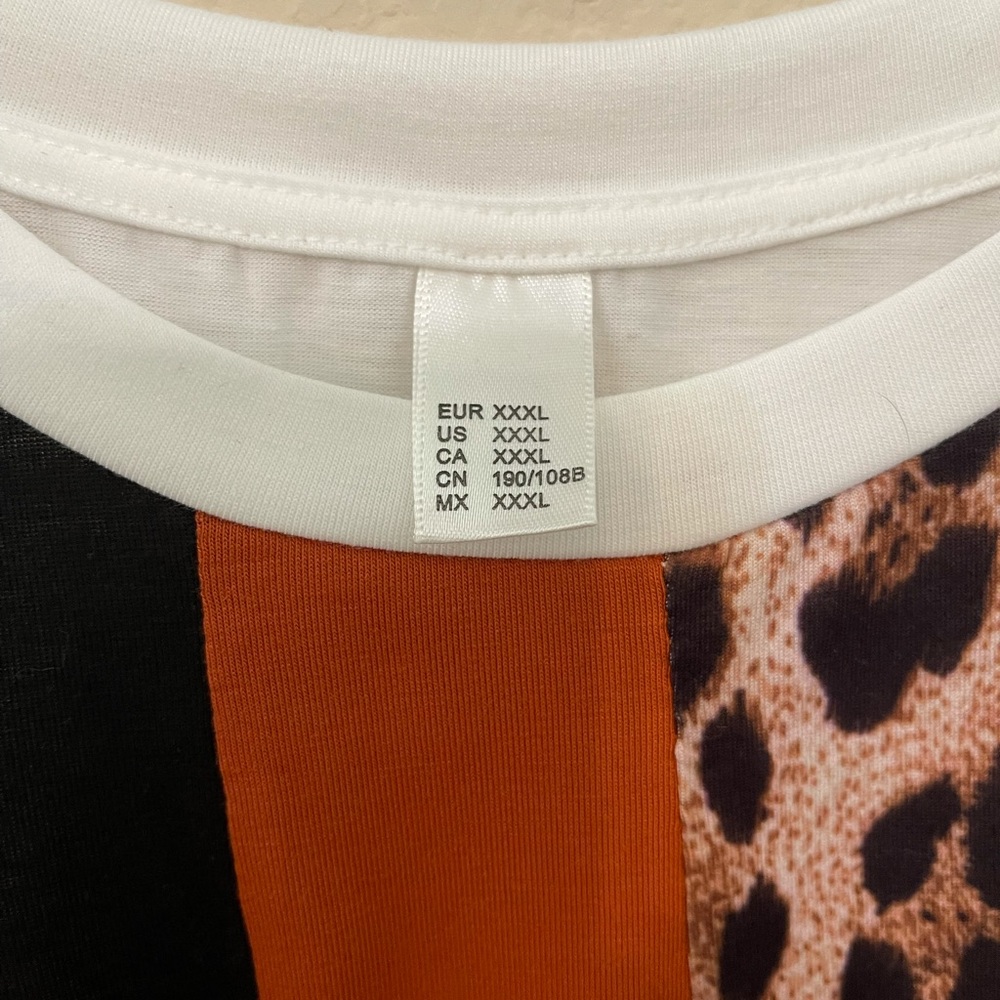 LEOPARD ANIMAL PRINT SHORT SLEEVED TOP PLUS SIZE 3X NWT - Picture 6 of 8